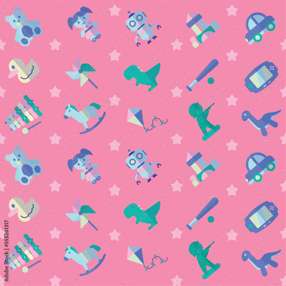 Seamless pattern background with toy icons Vector illustration Seamless pattern background with toy icons Vector illustration