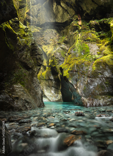 Obraz na plátně Wilson Creek Chasm.  Otago, New Zealand.