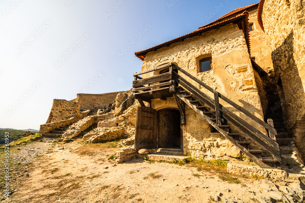 Famous Rupea fortress in Transylvania, Romania. Rupea Citadel (Cetatea Rupea)