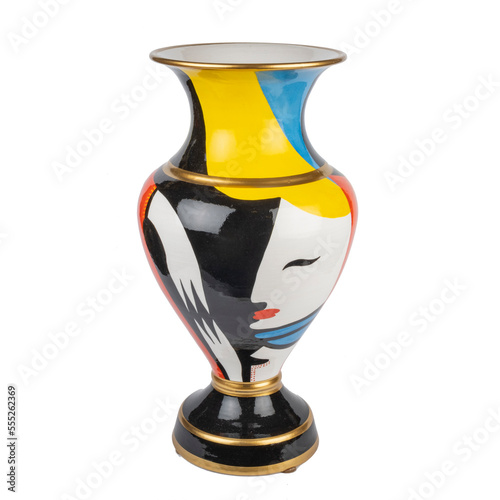 decorative ceramic vase isolated on white