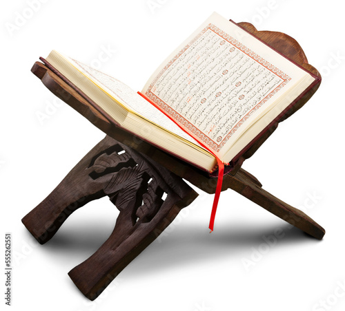 Fototapet Quran - holy book of Muslims on a wooden stand