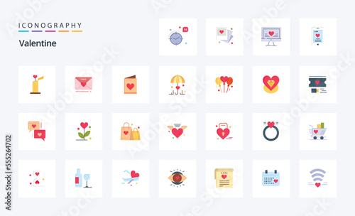 25 Valentine Flat color icon pack