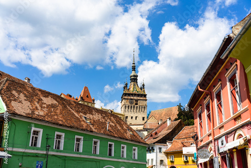 Medieval fortified citadel of Sighisoara city and the famous Clock Tower