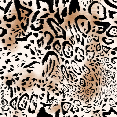 Seamless hand drawing leopard texture.