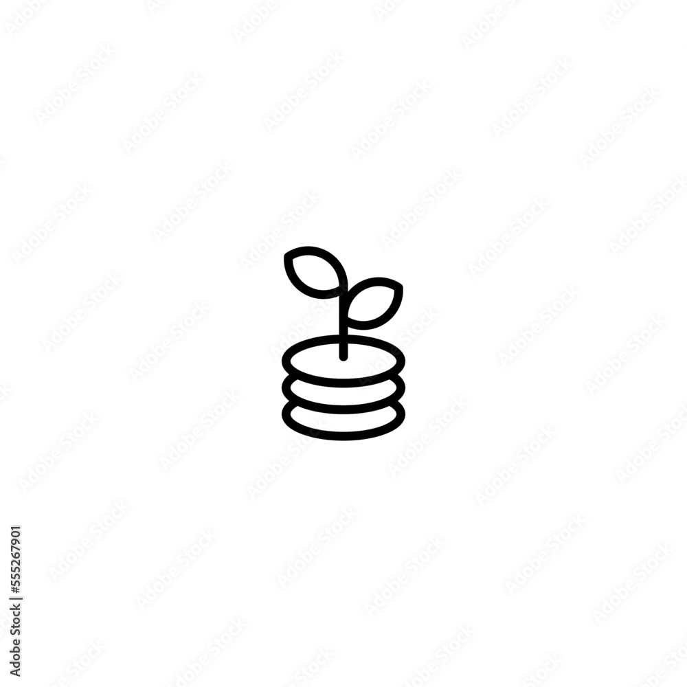Coin income growth Outline Icon, Logo, and illustration Coin income growth Outline Icon, Logo, and illustration