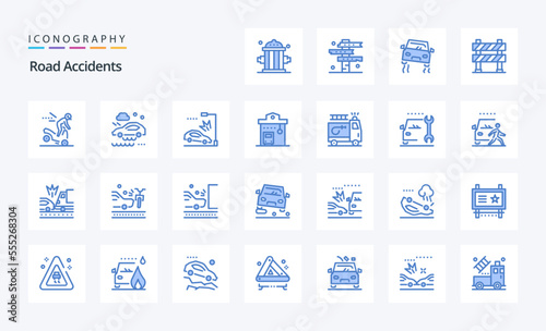 25 Road Accidents Blue icon pack