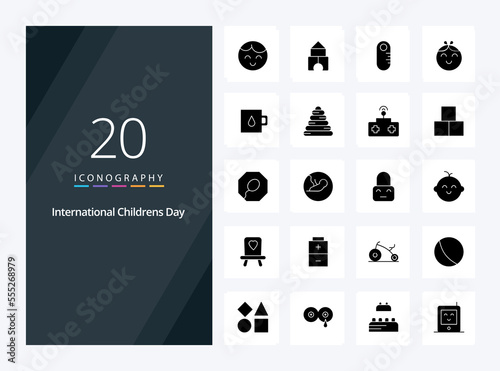 20 Baby Solid Glyph icon for presentation photo