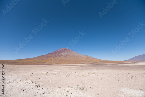 desert nature, in the background a mountain and sky with clouds, natural tourist destination with desert landscape, place in latin america