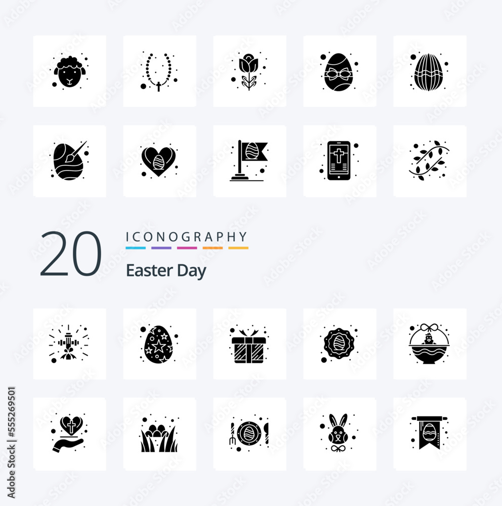 20 Easter Solid Glyph icon Pack like cart egg gift celebration holidays