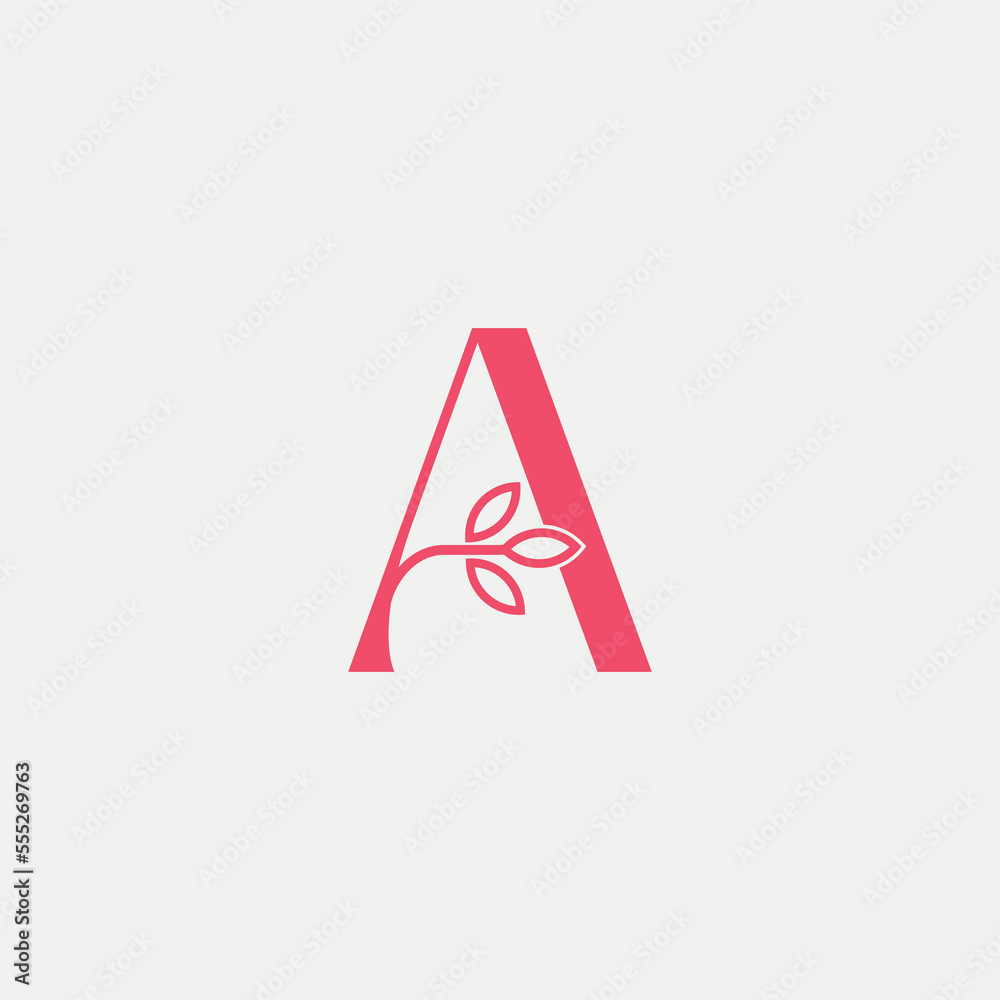 lotus gold royal women hair massage logo letter A lotus gold royal women hair massage logo letter A