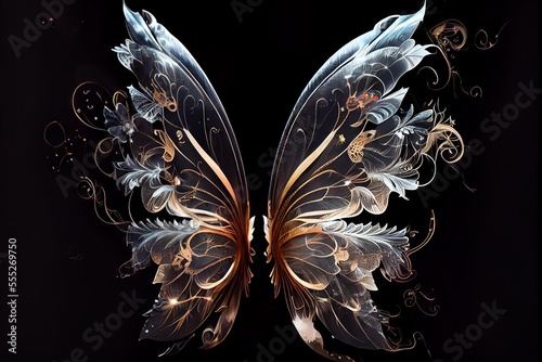 Photoshop overlays set to screen fairy wings drag and drop angel wings with black background for adobe composites. ornate, beautiful, intricate, wings.