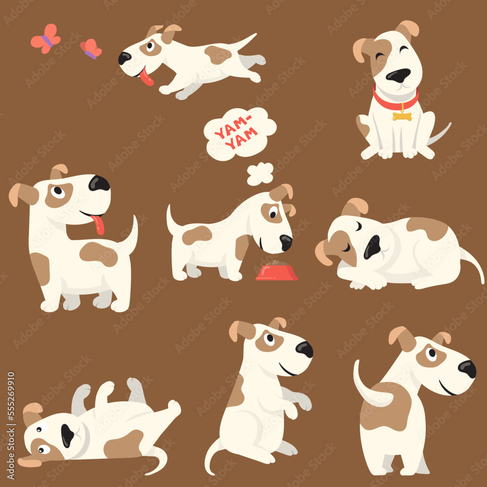 Fototapeta premium White Pet Dog Activity illustration
