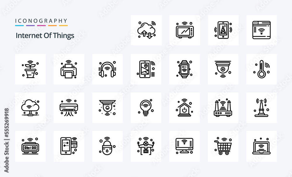 25 Internet Of Things Line icon pack