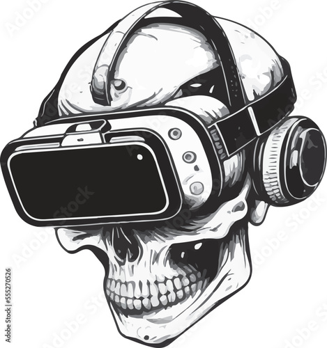 Skull with VR headset