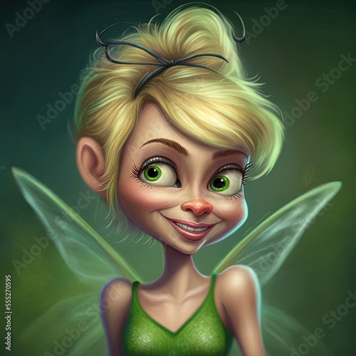 Vászonkép Cute, smiling cartoon fairy / pixie