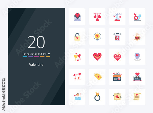 Tela 20 Valentine Flat Color icon for presentation