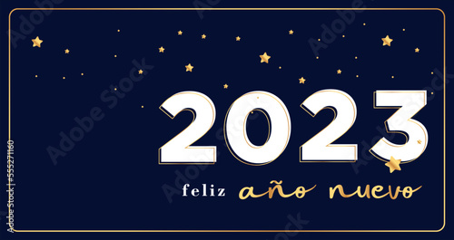 feliz año nuevo 2023 tarjeta de saludo en español