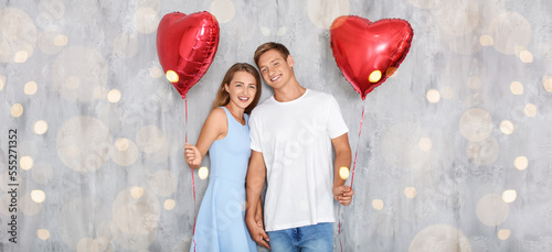 Young couple with heart sha...
