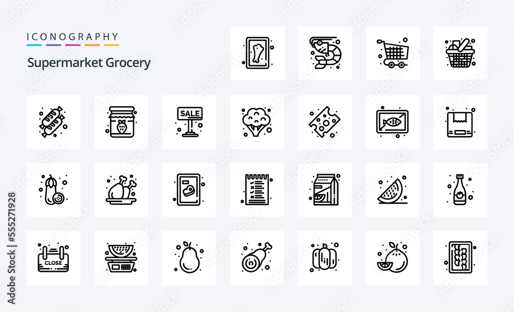 25 Grocery Line icon pack