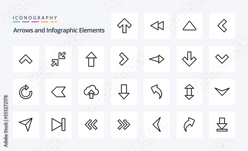 25 Arrow Line icon pack