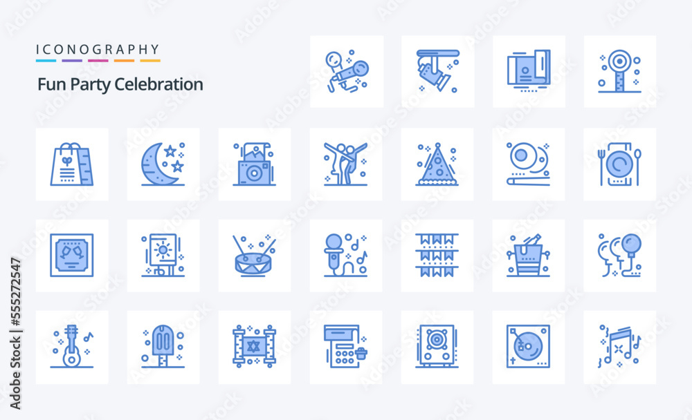 25 Party Blue icon pack