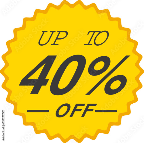 yellow discount banner 40 percent