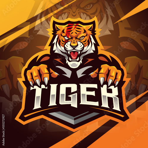 Tiger esport mascot logo design
