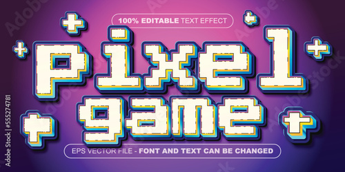 pixel game 3d editable text effect