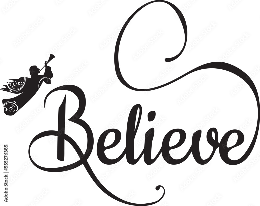 Naklejka premium Vector Illustration Believe