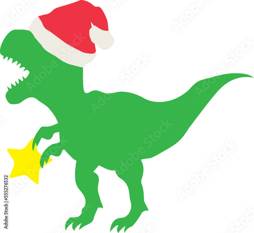 Vector Christmas t-rex