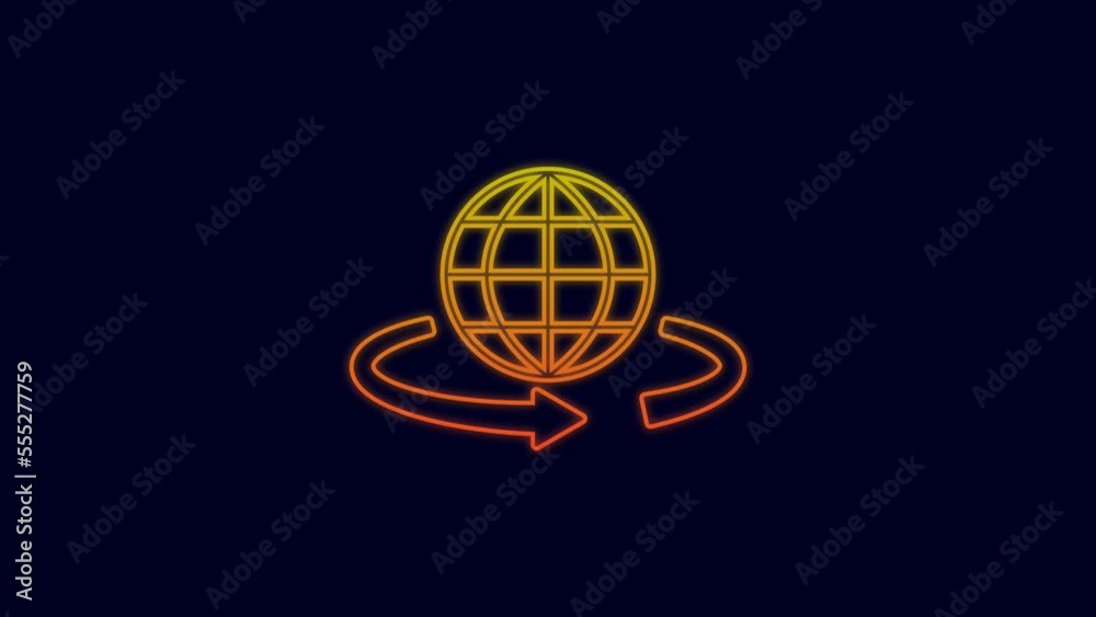 Glowing neon line 3d modeling icon isolated on blue background. Augmented reality or virtual reality. 4K Video motion graphic animation Glowing neon line 3d modeling icon isolated on blue background. Augmented reality or virtual reality. 4K Video motion graphic animation