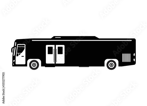 Cargo bus. Simple illustration in black and white.