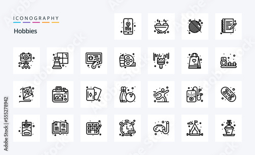 25 Hobbies Line icon pack