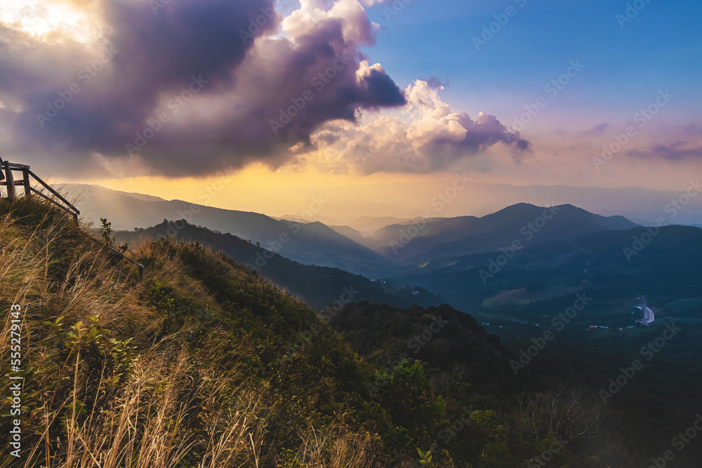 View of   Phu Chi Dao or Phu Chee Dao mountain at Chiang Rai, Thailand