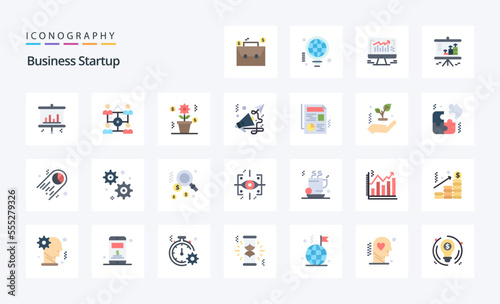 25 Business Startup Flat color icon pack
