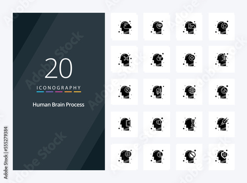 20 Human Brain Process Solid Glyph icon for presentation © Muhammad