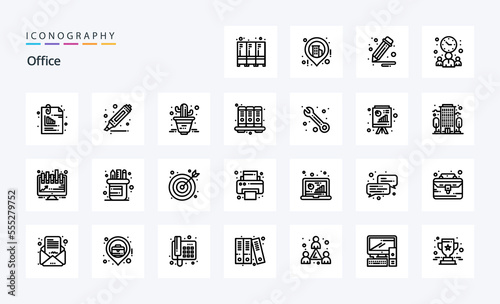 25 Office Line icon pack