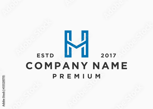 initial letter mh or hm logo design vector illustration template