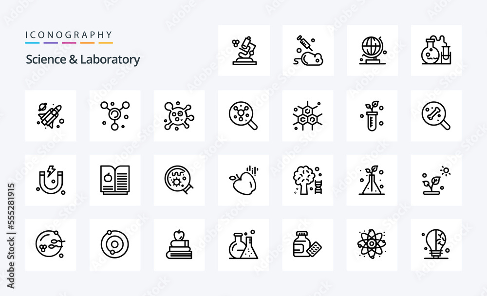 25 Science Line icon pack