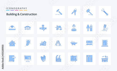 25 Building And Construction Blue icon pack