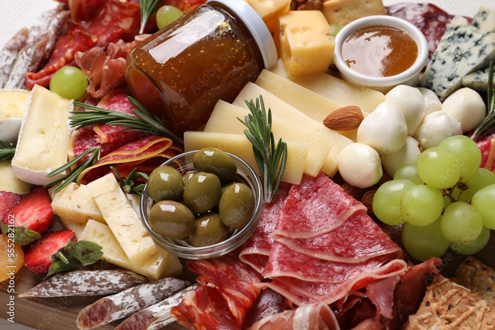 Tasty assorted appetizer as background, closeup view Tasty assorted appetizer as background, closeup view
