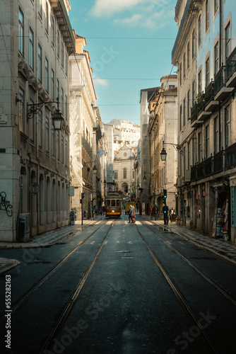 Lisbon street tram in Lisbon  Portugal