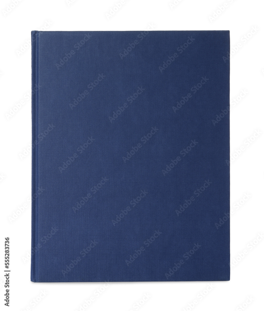 Closed book with blue hard cover isolated on white Closed book with blue hard cover isolated on white