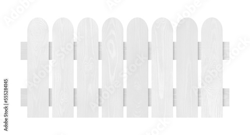 Wooden fence made of new timber isolated on white