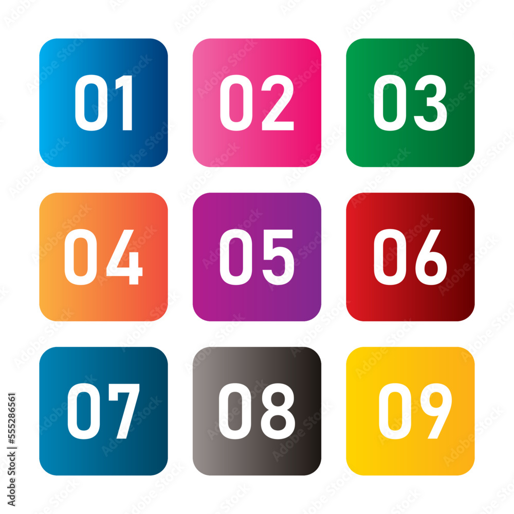 Number icon vector illustration. Infographic number icon vector. number icon vecto Number icon vector illustration. Infographic number icon vector. number icon vecto