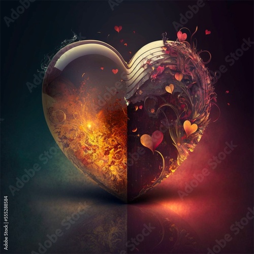 glass heart, generated image