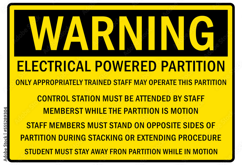 Fototapeta premium Electrical room sign and labels