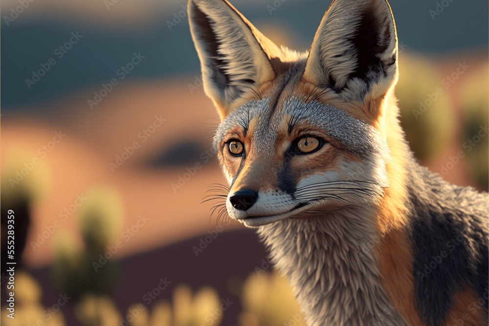 Fototapeta premium Beautiful fox in nature, wild animal portrait close up