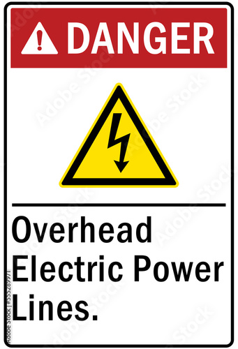 Electrical sign overhead power lines 