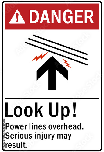 Electrical sign overhead power lines 